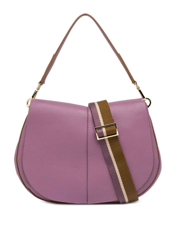 Spatarella Borse a spalla donna Helena Round in pelle viola In Linea