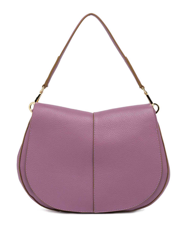 Spatarella Borse a spalla donna Helena Round in pelle viola In Linea