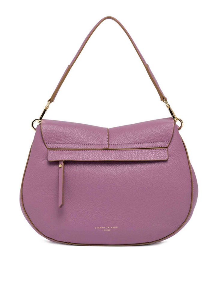 Spatarella Borse a spalla donna Helena Round in pelle viola In Linea