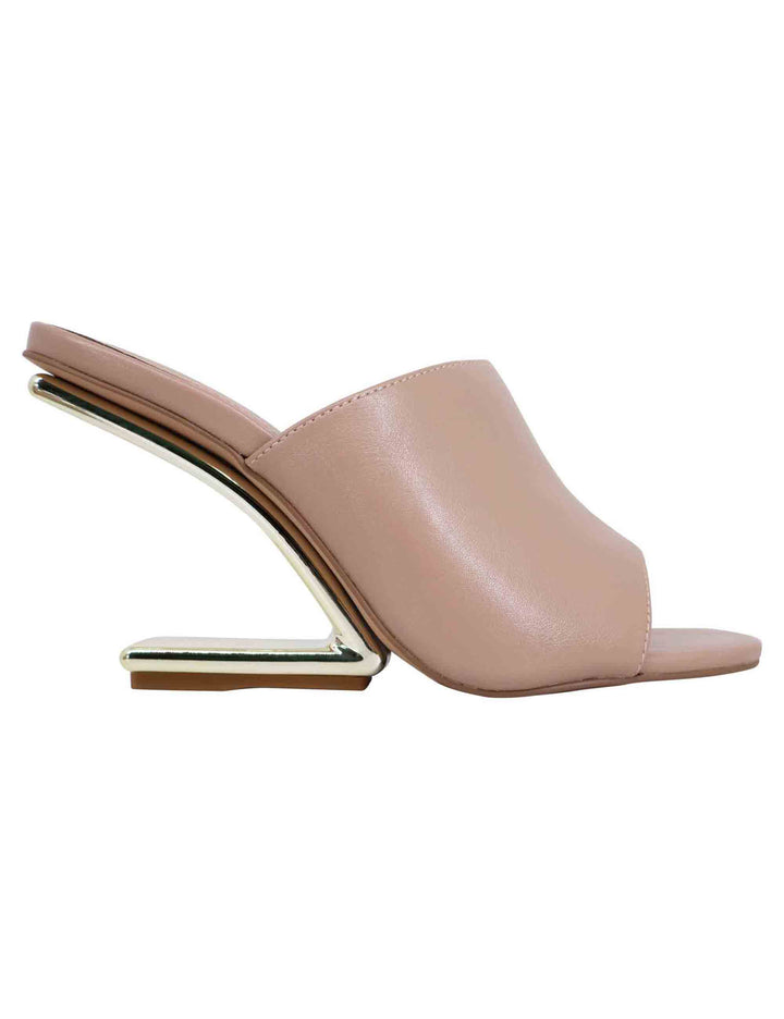 Spatarella Sandali donna in pelle nude con tacco zeppa alto Pezzi Unici