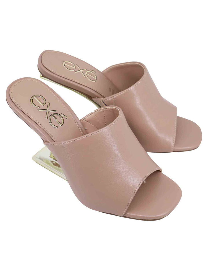 Spatarella Sandali donna in pelle nude con tacco zeppa alto Pezzi Unici