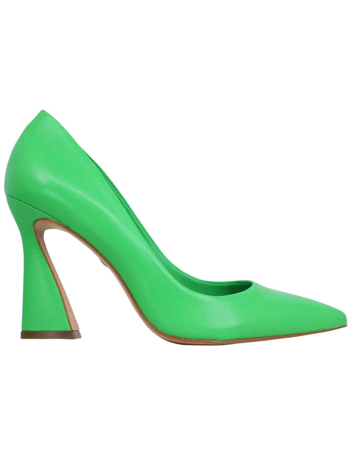 Spatarella Decollete donna in pelle verde con tacco alto e punta a punta Negozi Online