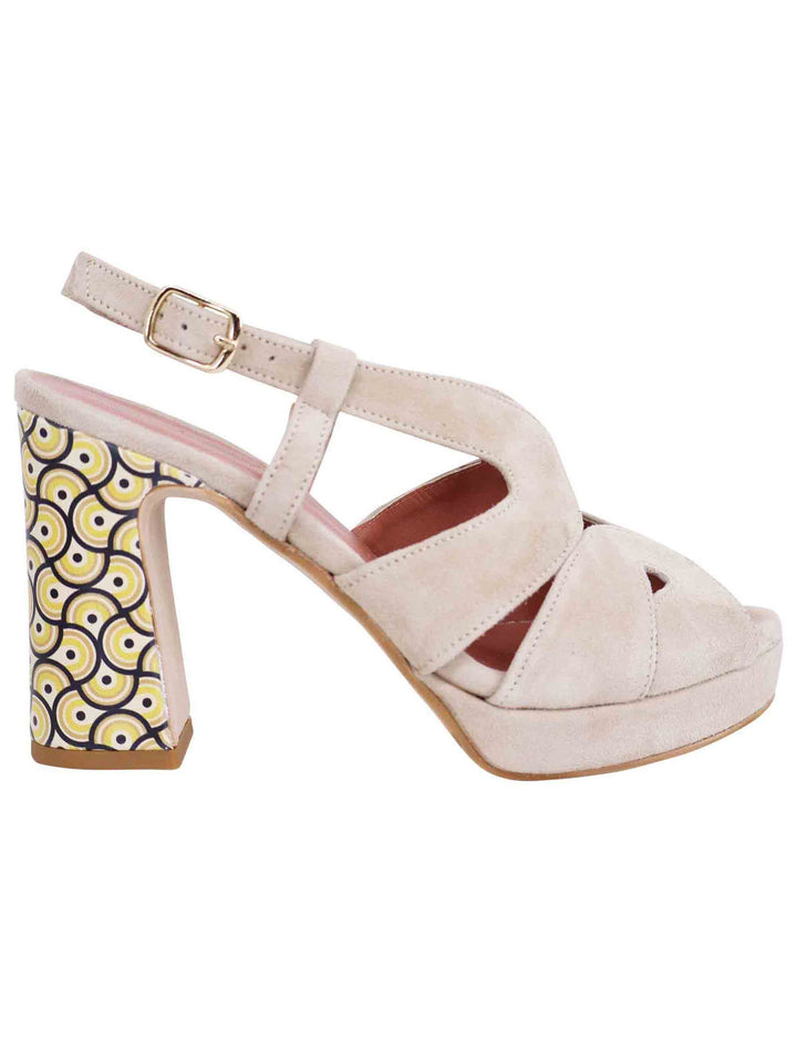 Spatarella Sandali slingback donna in camoscio sabbia con tacco alto e plateau Affare Del Giorno