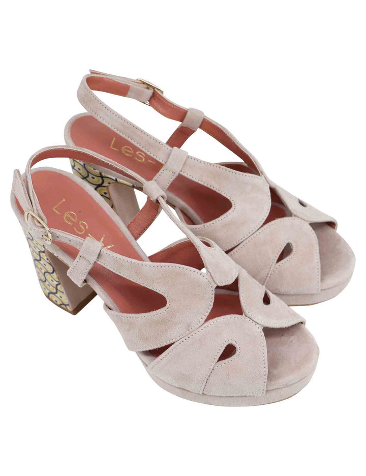 Spatarella Sandali slingback donna in camoscio sabbia con tacco alto e plateau Affare Del Giorno