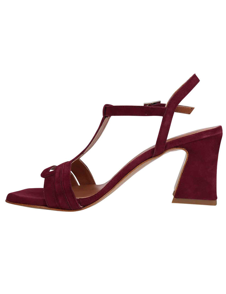 Spatarella Sandali slingback donna in camoscio bordeaux con punta quadra Sottocosto