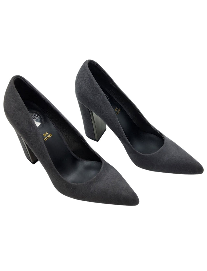 Spatarella Décolleté Donna In Eco Camoscio Grgio Tacco Alto Sconto