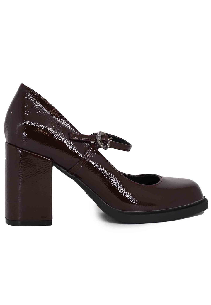 Spatarella Decollete donna in vernice bordeaux con tacco alto e punta tonda Offerta