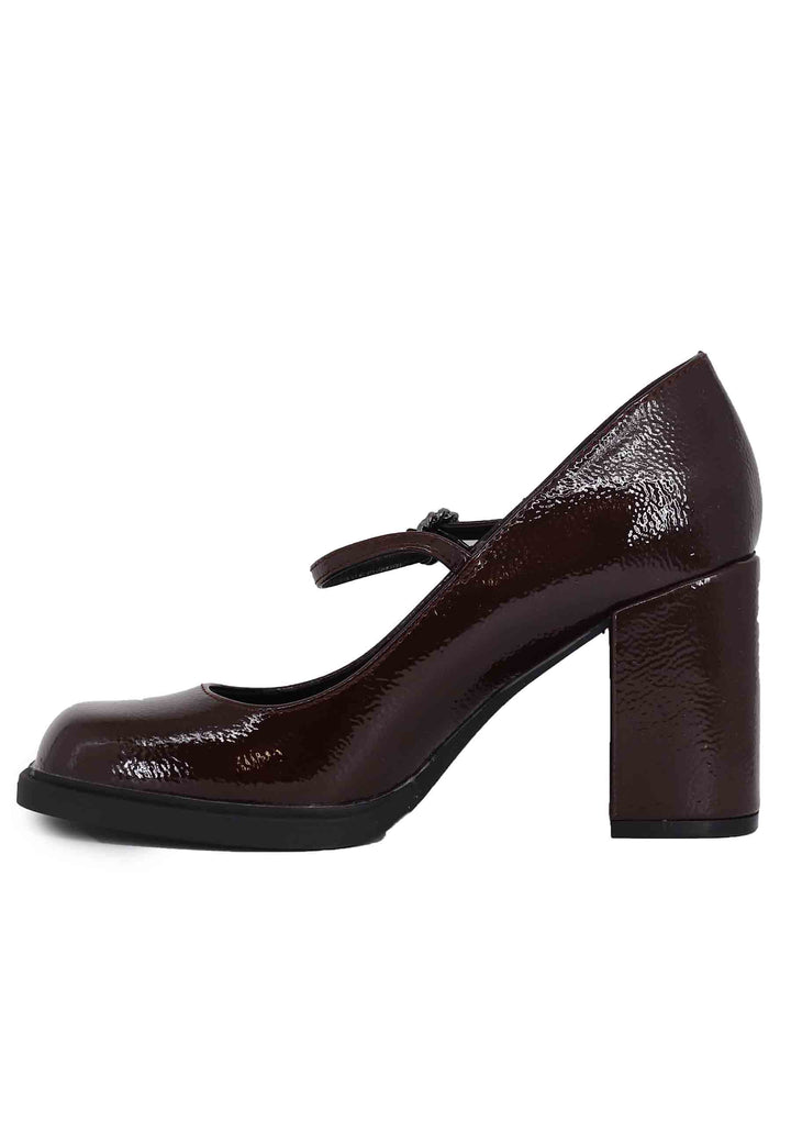 Spatarella Decollete donna in vernice bordeaux con tacco alto e punta tonda Offerta