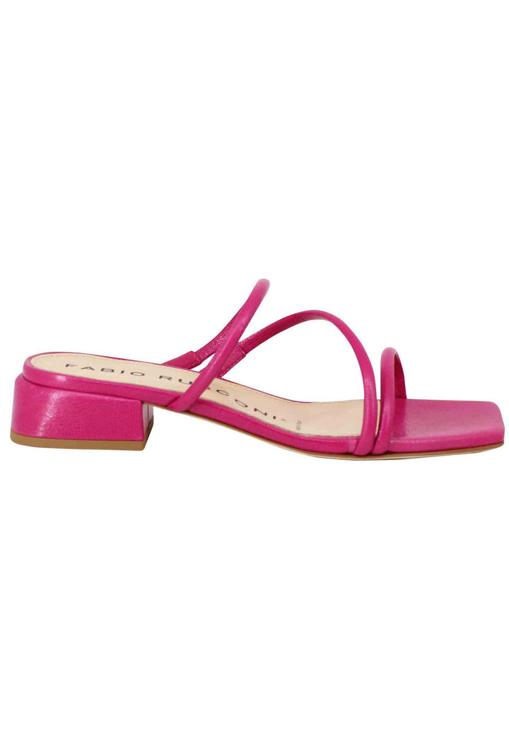 Spatarella Sandali donna in pelle fuxia con tacco basso e punta quadra I Più Venduti