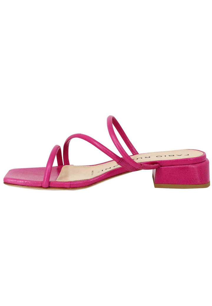 Spatarella Sandali donna in pelle fuxia con tacco basso e punta quadra I Più Venduti