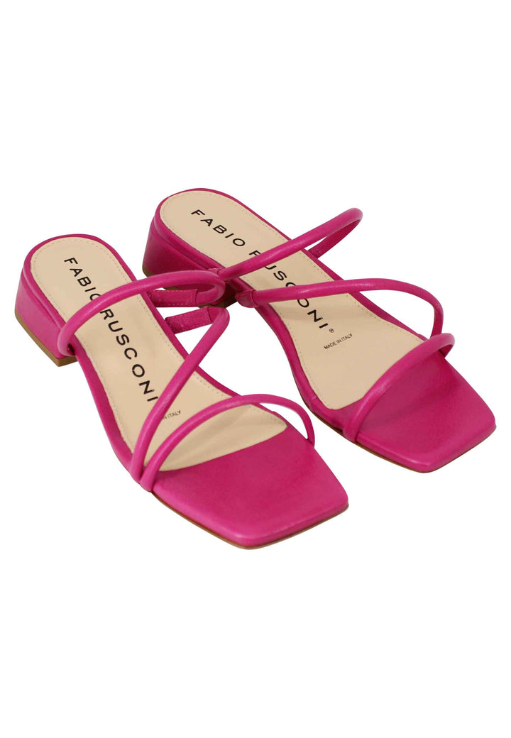 Spatarella Sandali donna in pelle fuxia con tacco basso e punta quadra I Più Venduti