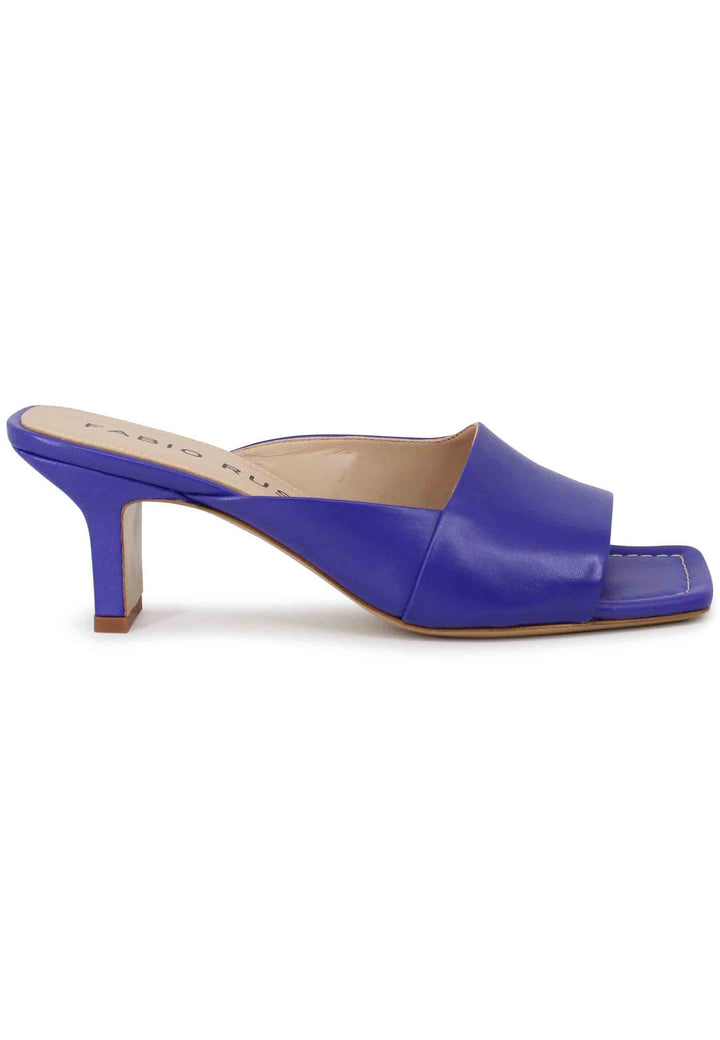 Spatarella Sandali donna in pelle viola con punta quadra Saldi Di Fabbrica