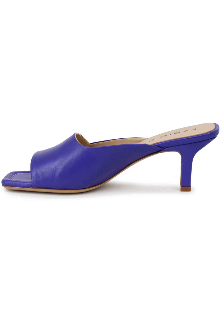 Spatarella Sandali donna in pelle viola con punta quadra Saldi Di Fabbrica