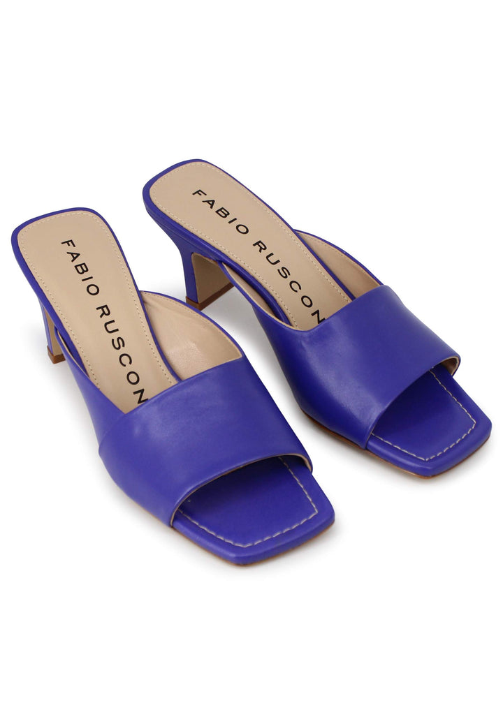 Spatarella Sandali donna in pelle viola con punta quadra Saldi Di Fabbrica