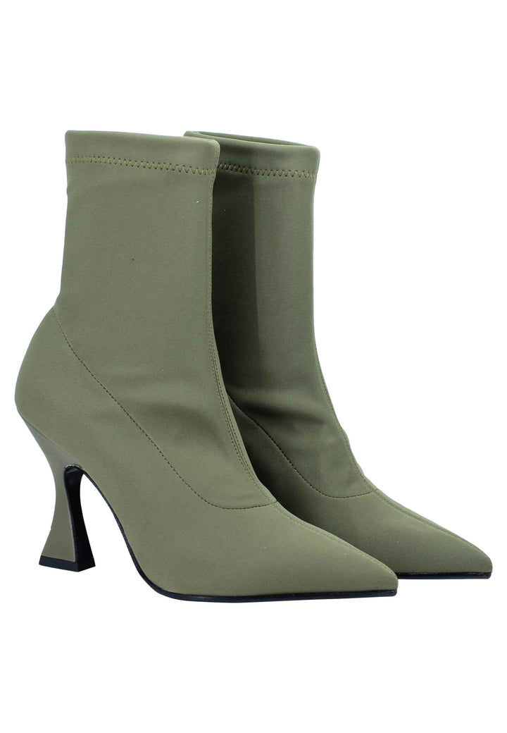 Spatarella Stivaletti donna in tessuto elasticizzato militare tacco alto punta a punta I Più Venduti