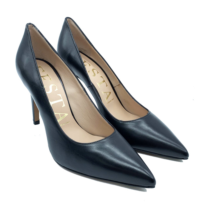 Spatarella Calzature Donna Décolleté In Pelle Blu Con Tacco A Spillo Negozio