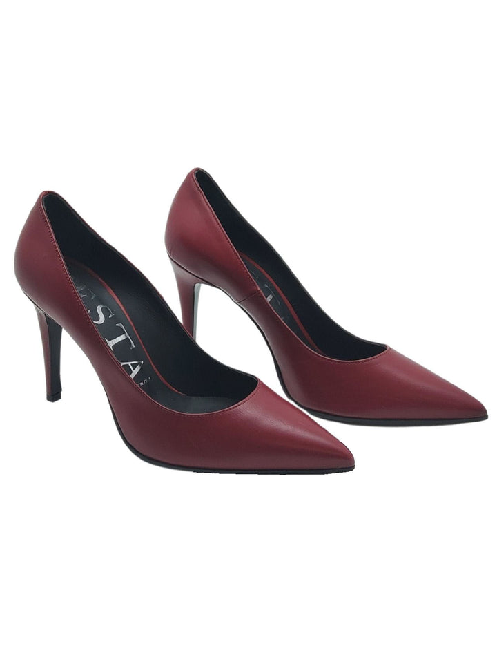 Spatarella Calzature Donna Décolleté In Pelle Bordeaux Con Tacco Alto A Spillo In Saldo