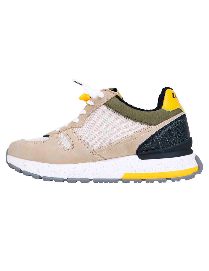 Spatarella Snekaers uomo in pelle e tessuto beige tokyo ginza Vendite stagionali