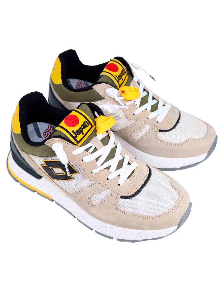 Spatarella Snekaers uomo in pelle e tessuto beige tokyo ginza Vendite stagionali