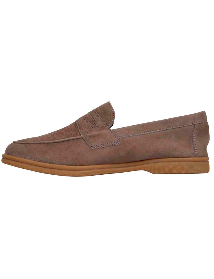 Spatarella Mocassini uomo in camoscio taupe con suola in gomma leggera Spedizione Gratuita