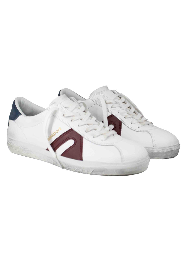 Spatarella Sneakers uomo in pelle bianca Negozi Online