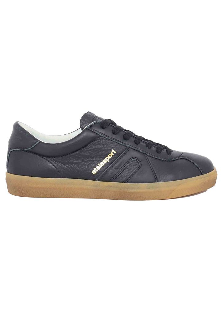 Spatarella Sneakers uomo in pelle nera Consegna Veloce