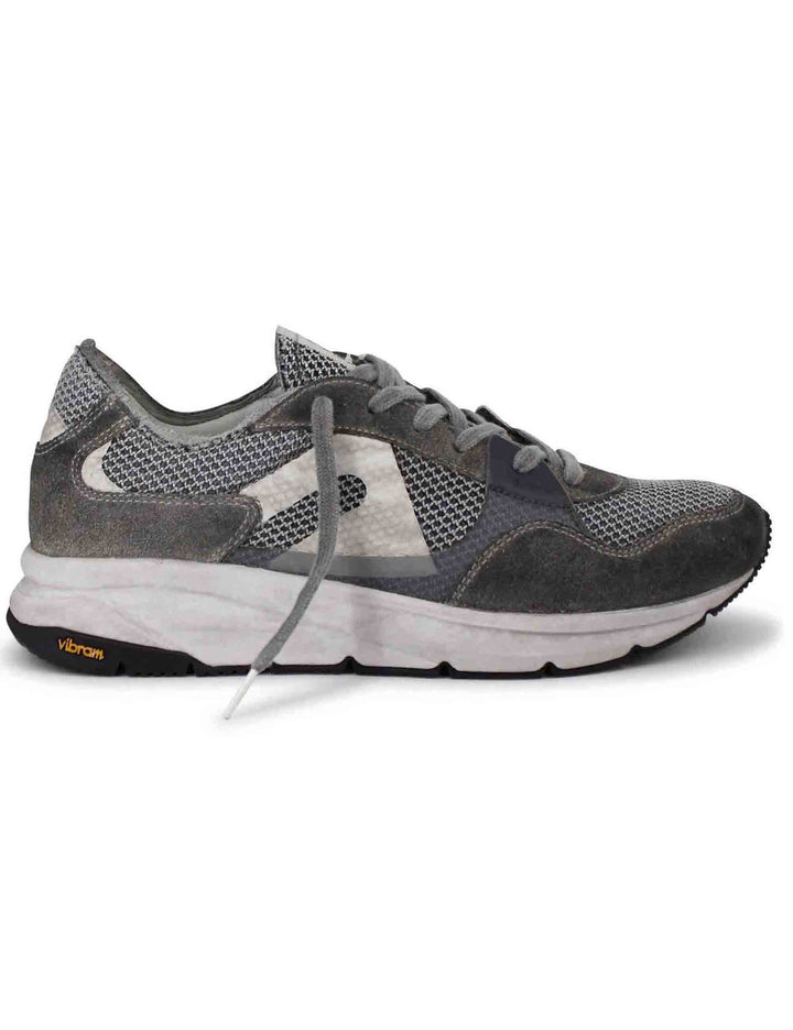 Spatarella Sneakers uomo in tessuto tecnico grigio con camoscio in tinta e suola vibram Shopping Online