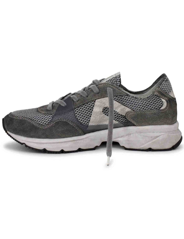 Spatarella Sneakers uomo in tessuto tecnico grigio con camoscio in tinta e suola vibram Shopping Online