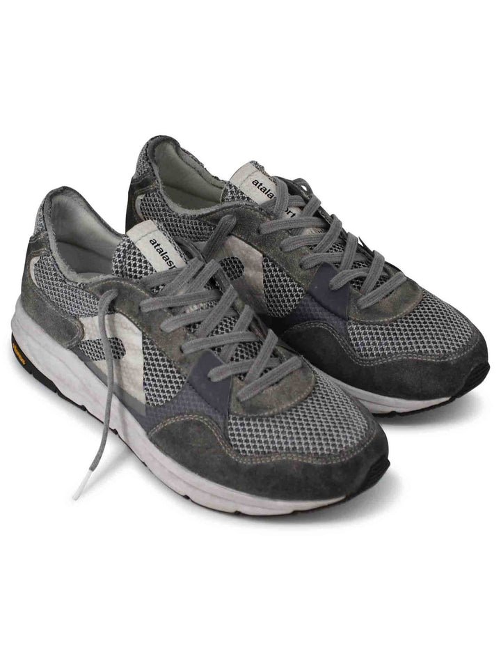 Spatarella Sneakers uomo in tessuto tecnico grigio con camoscio in tinta e suola vibram Shopping Online