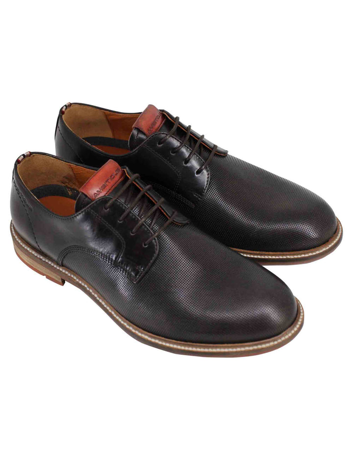 Spatarella Stringate uomo Caye in pelle marrone con suola in gomma Convenienza