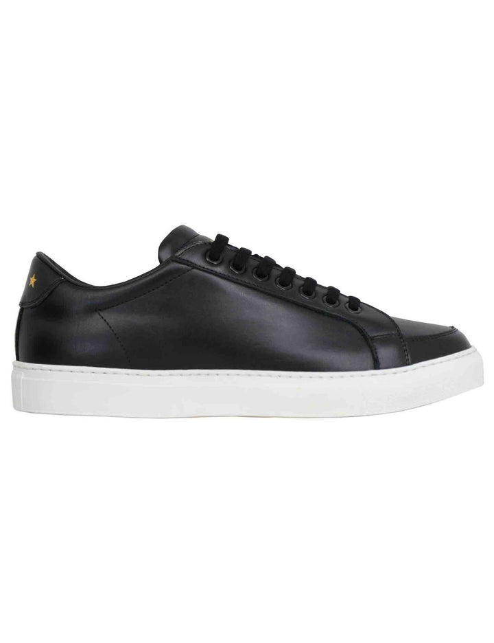 Spatarella Sneakers uomo Top spin in pelle nera Presa
