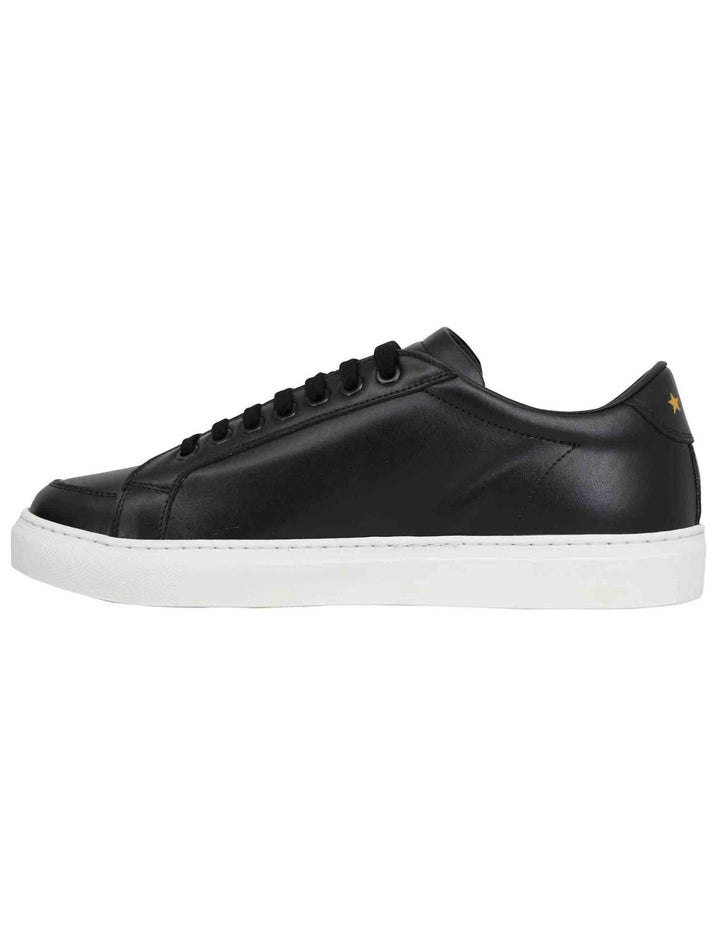 Spatarella Sneakers uomo Top spin in pelle nera Presa