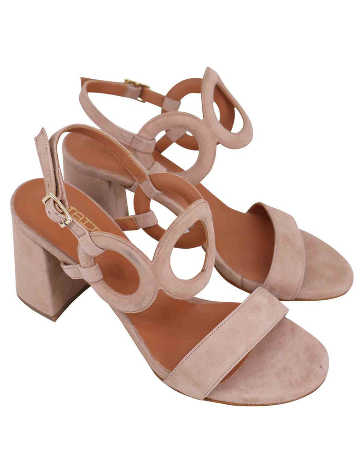 Spatarella Sandali slingback donna in camoscio beige con tacco alto e punta tonda Online