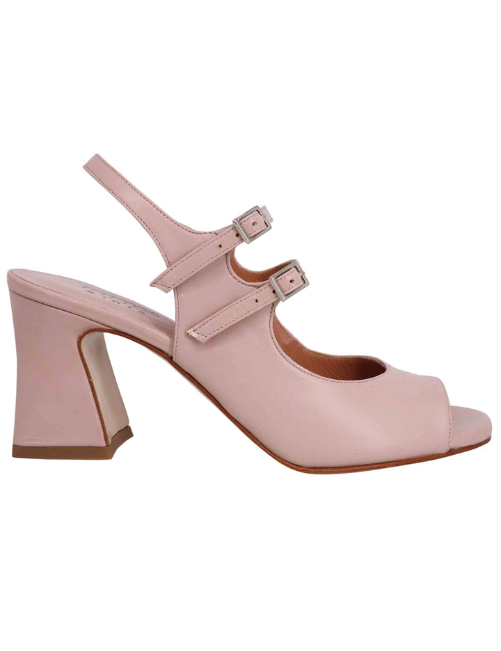 Spatarella Sandali slingback donna in pelle cipria con cinturini punta tonda e tacco alto I Più Venduti