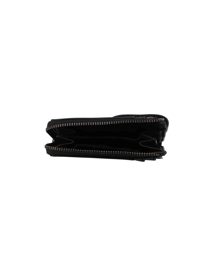 Spatarella Portacarte uomo con zip in pelle vintage nero Vendita