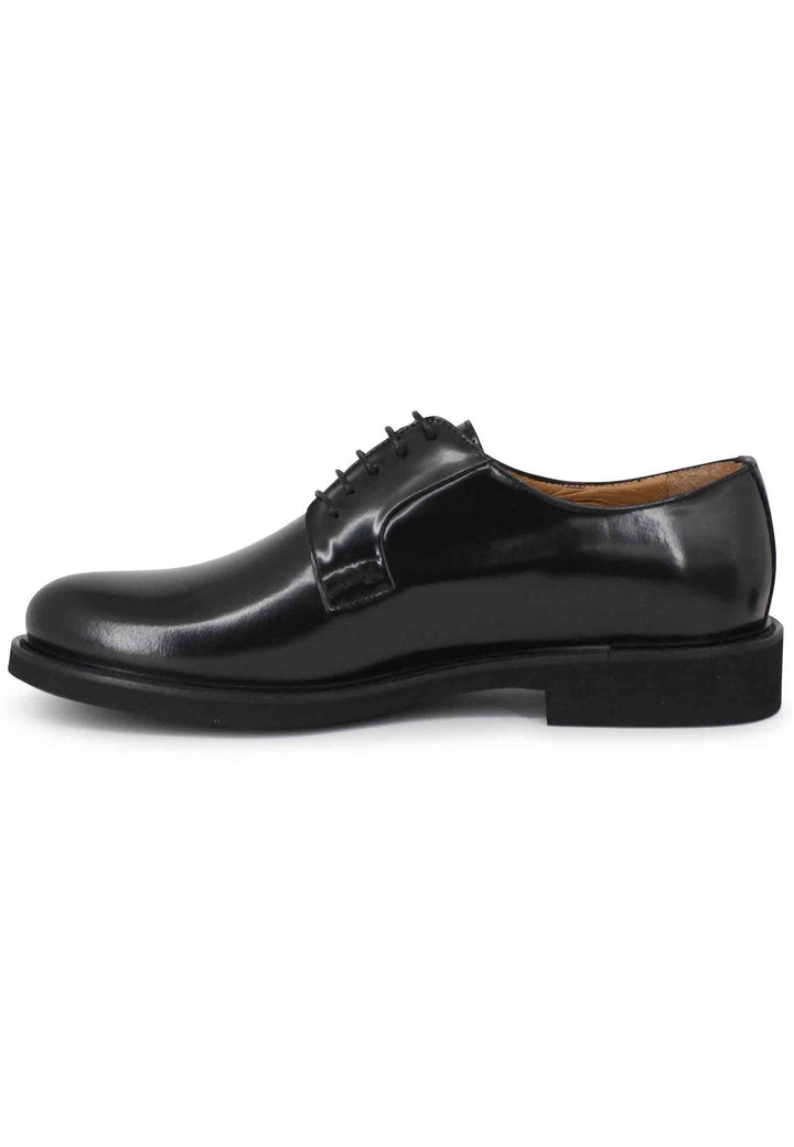 Spatarella Stringate uomo in pelle nera con suola in gomma ultra light Soddisfazione Garantita