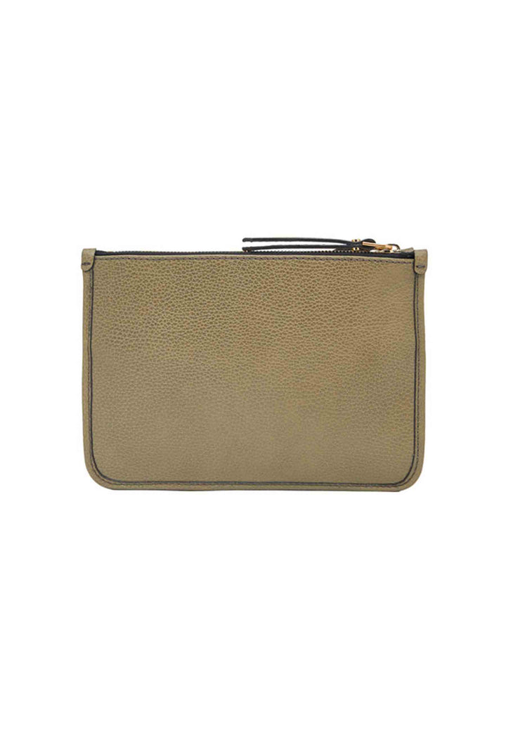 Spatarella Borsa donna pochette Debbie New in pelle verde con tracolla in tessuto Consegna Veloce