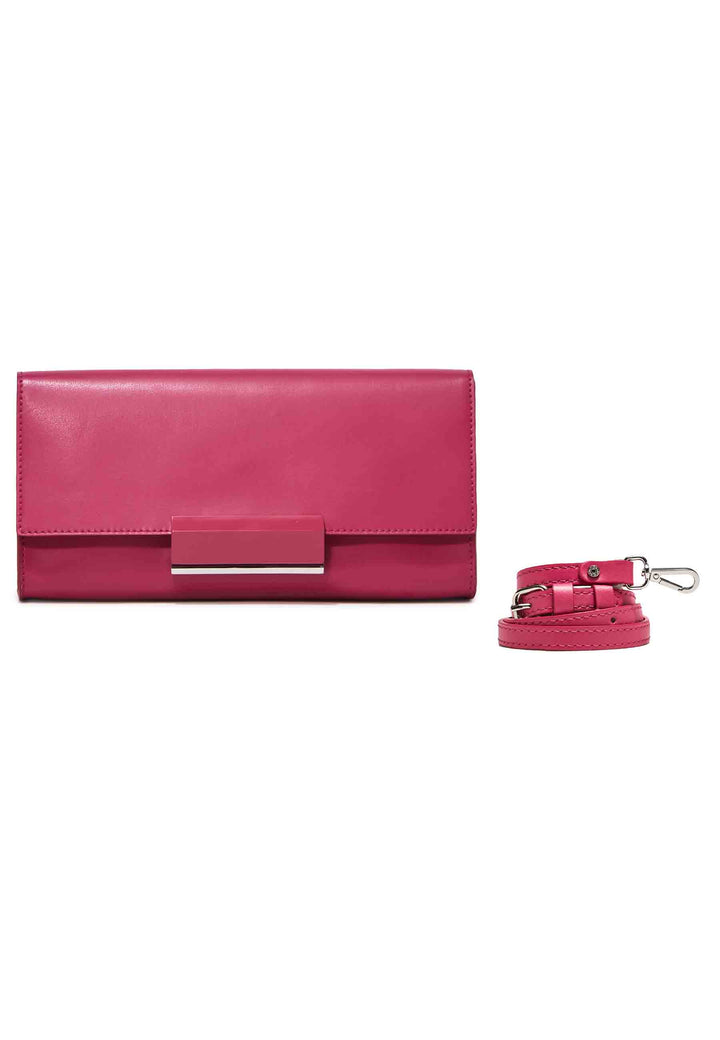 Spatarella Borsa donna pochette rigida Lily in pelle rosso chiaro con tracolla Promozione Limitata