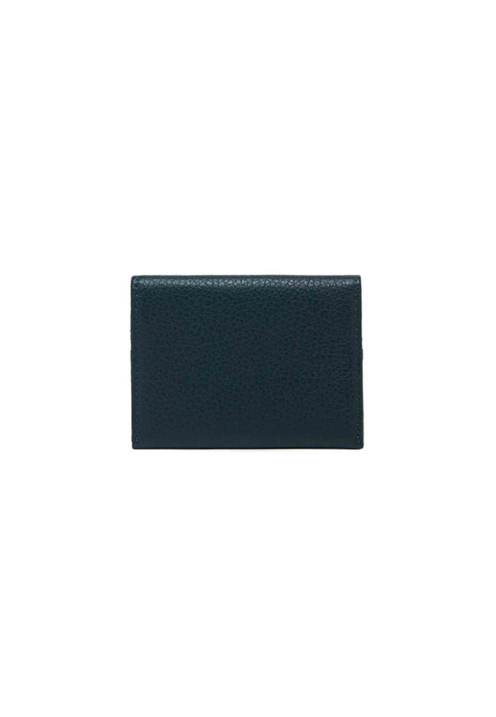 Spatarella Portacarte donna in pelle martellata verde con bottoncino di chiusura Novità
