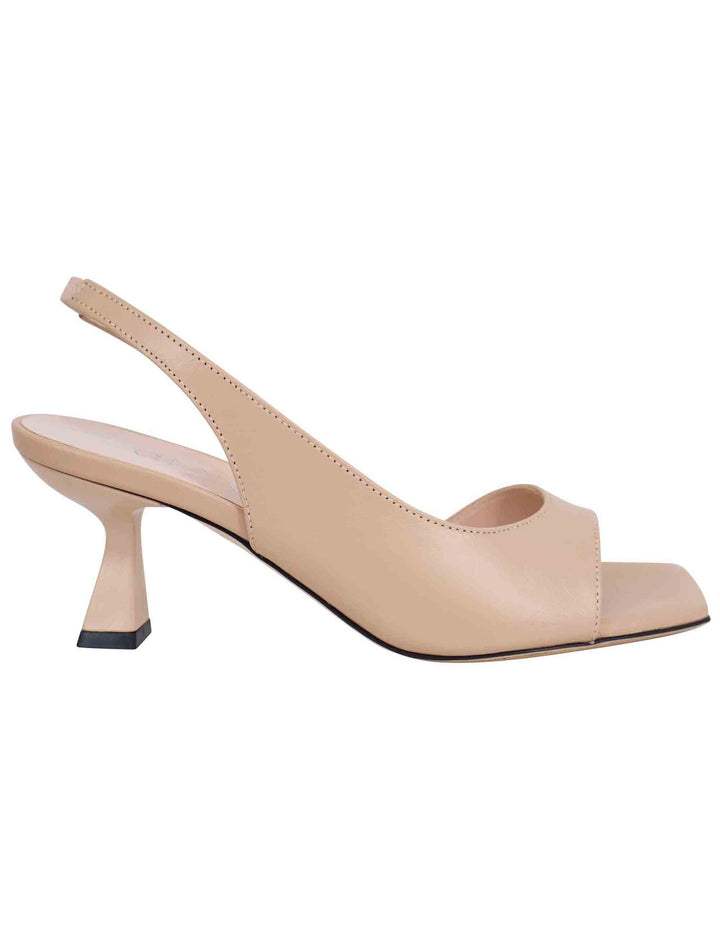 Spatarella Sandali slingback donna in pelle cipra con punta quadra Offerte