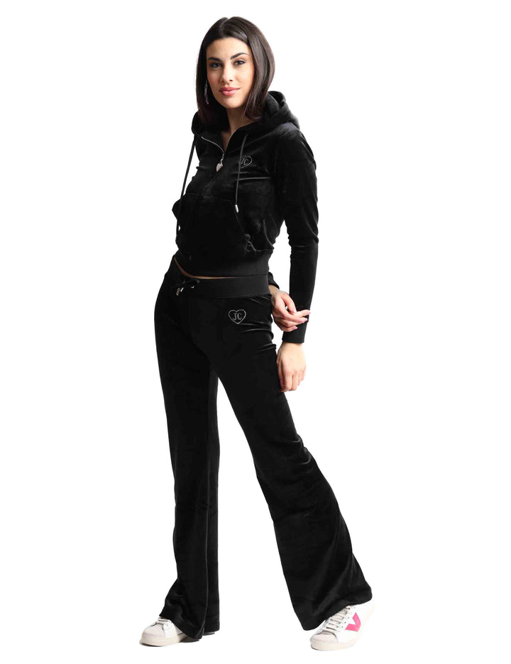 Spatarella Felpe donna Rodeo Robertson in tessuto nero con cappuccio e zip Nuova