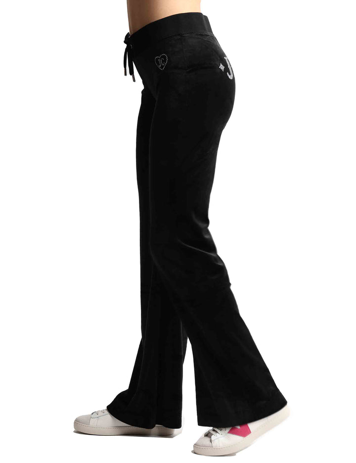 Spatarella Pantaloni tuta donna Rodeo Layla in tessuto nero con strass Comprare a buon mercato