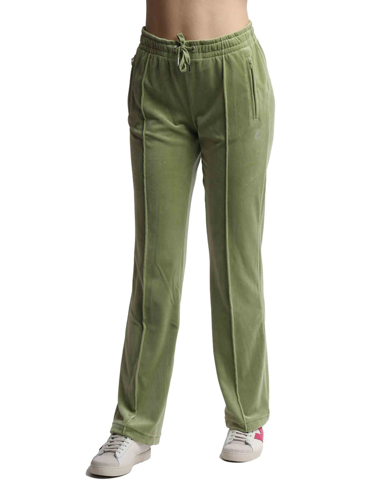Spatarella Pantaloni tuta donna Tina in tessuto verde con strass Flash Sale