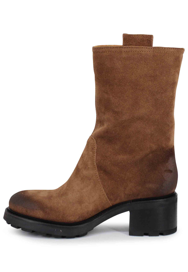 Spatarella Stivaletti anfibi donna in camoscio vintage cuoio Vendite stagionali