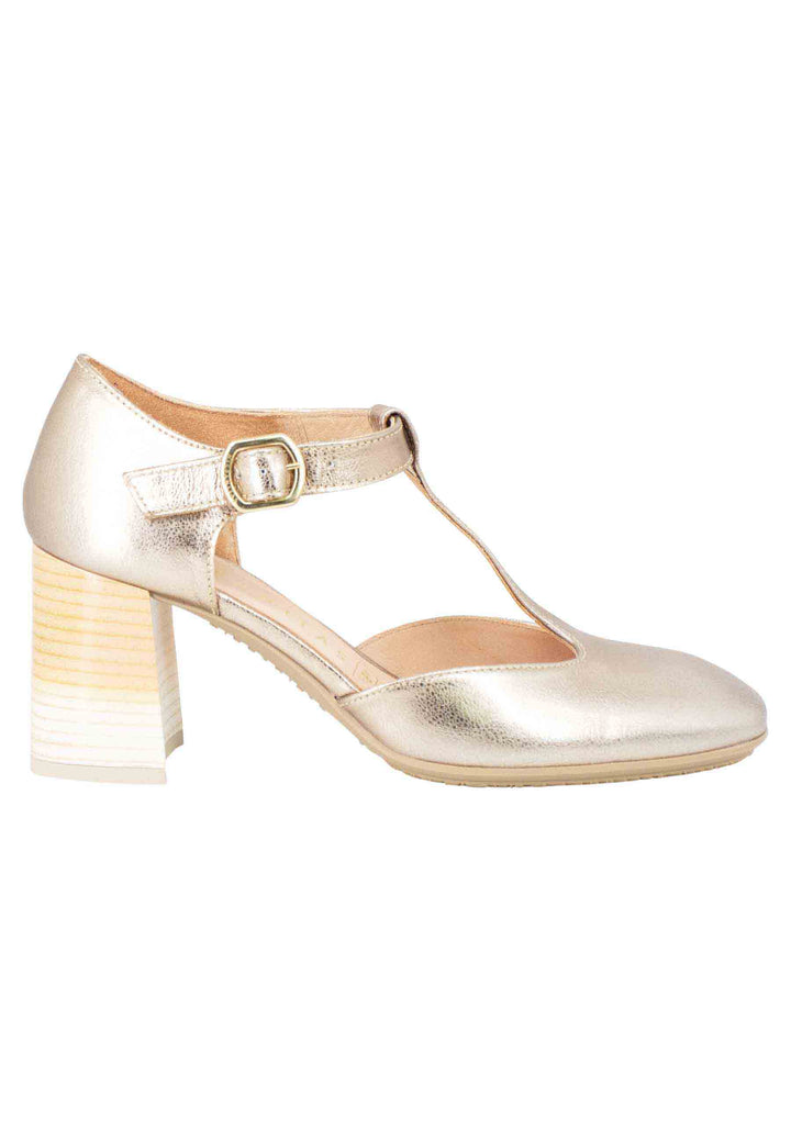 Spatarella Decollete Australia donna in pelle laminata platino con tallone chiuso e cinturino Offerta Pasqua