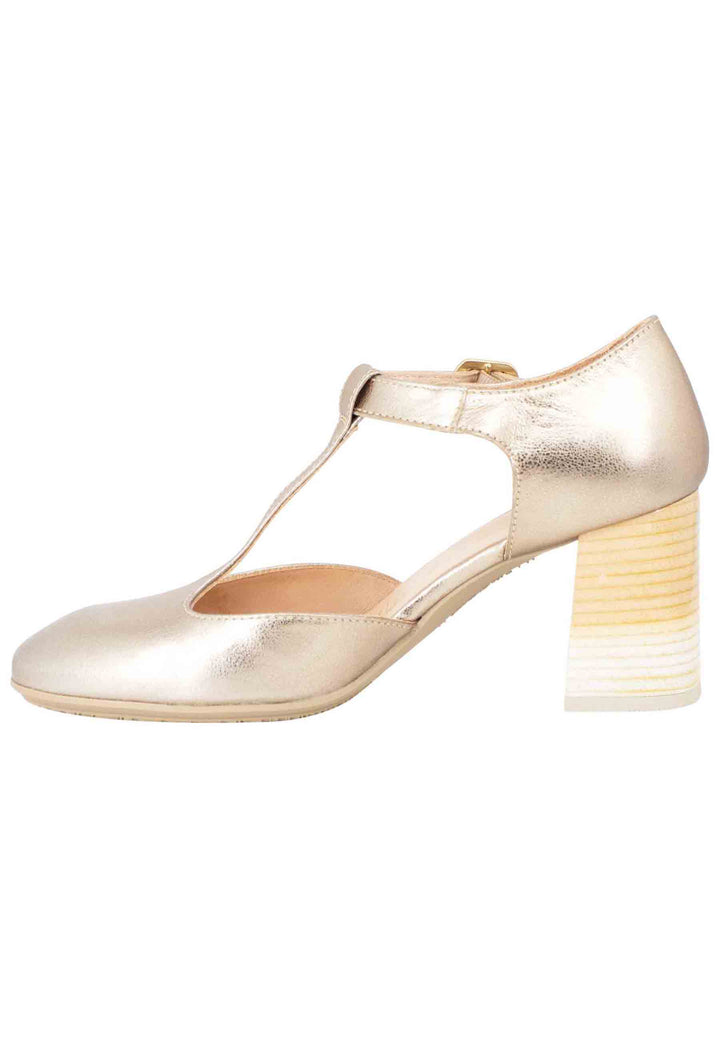 Spatarella Decollete Australia donna in pelle laminata platino con tallone chiuso e cinturino Offerta Pasqua