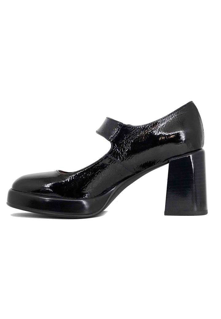 Spatarella Decollete donna in pelle nero con tacco e plateau Offerta San Valentino