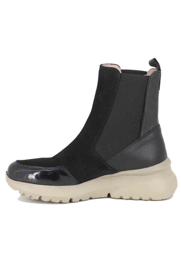 Spatarella Sneakers donna a stivaletto in pelle e tessuto nero Rio Black Offerta Anniversario