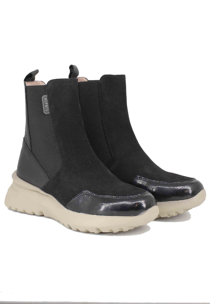 Spatarella Sneakers donna a stivaletto in pelle e tessuto nero Rio Black Offerta Anniversario
