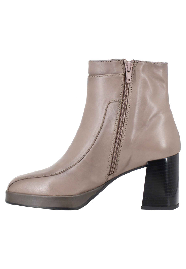 Spatarella Stivaletti donna in pelle grigia con cinturino tacco e plateau Offerta migliore